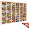 Wall Shelf - CREATIVE DECO - Miniature Cars - 54 Compartments - 60x40x5.5 Cm - Natural Wood