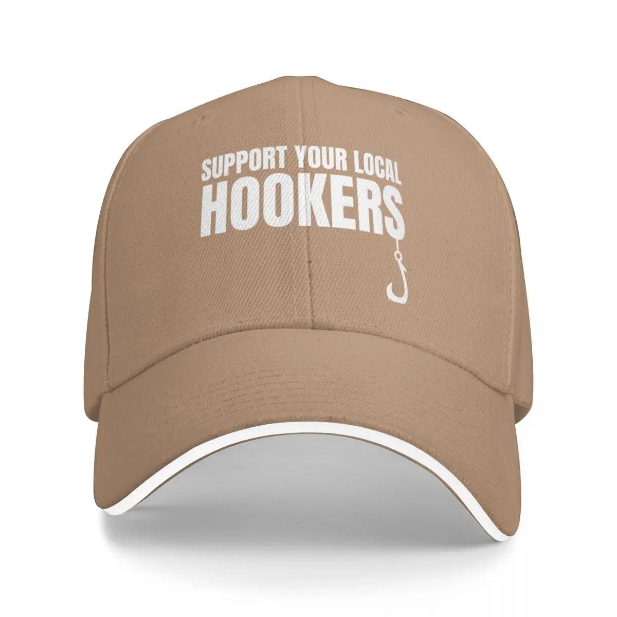 Support Your Local Hookers - Funny Fisherman Fishing Hook Baseball Cap Funny hats luxury woman cap Boy Women s