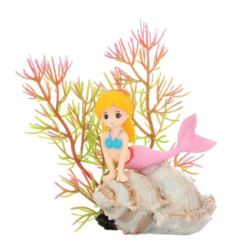 Aquariums Blond Girl Landscape Hideouts Coral Plastic Aquariums Decorations Art Crafts Terrarium Habitat Ornaments