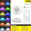 Under Cabinet Lights RGB LED Spotlight 12 Color Night Light Rechargeable Wireless Dimmable With Remote Control Wine Cabinet Light