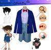 Anime Detektiv Conan Edogawa Konan Cosplay Kostüm Uniform Set für Erwachsene Männer Kinder Schüler Halloween Bühnenperformance