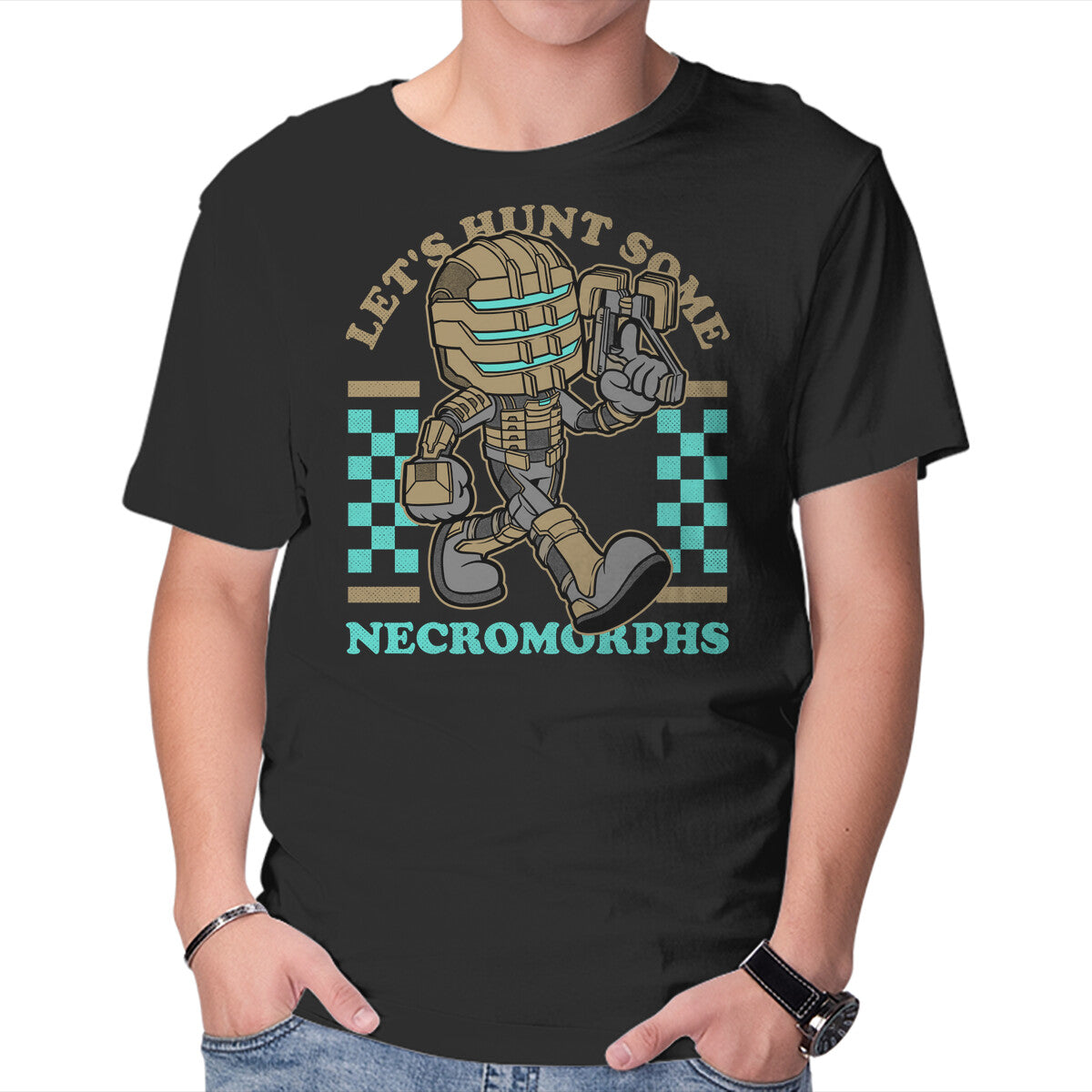 Unisex Crew Neck T-Shirt Game Mascot Space Engineer Graphic Short Sleeve Casual Tee M