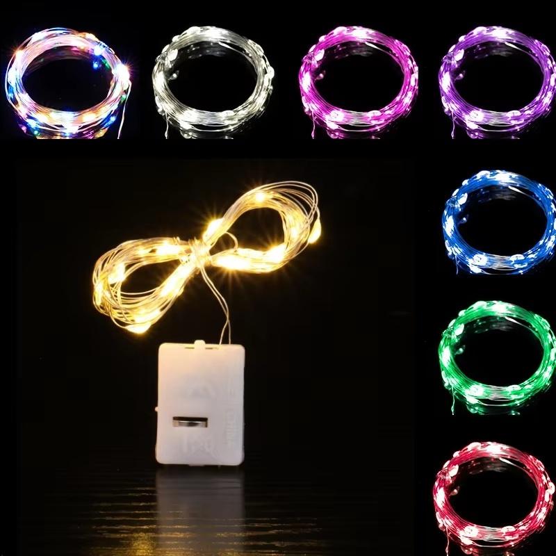 3/2/1M LED Copper Wire String Lights Battery Powered Garland Fairy Light LED String Lights Atmosphere Small Colored Light Decorc