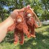 Red Gorilla Plush Doll Kawaii Animation Wear Necklace Monkey Keychain Bag Pendant Plush Fluffy Orangutans Car Key Ring Party Present