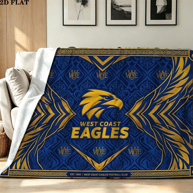 Coperta in Flanella con Stampa West Coast Eagles Alta Qualità Calda Confortevole Coperta per Tutte le Stagioni Perfetta per Regali Decorazioni per la Casa