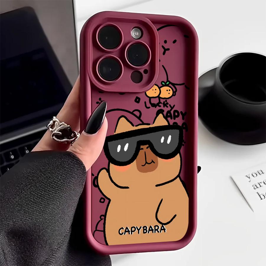 Cute Capybara Case for Apple iPhone 14 Pro 16e 14 XS XR 12 Mini 16 Plus 11 15 Plus 11 13 Pro MAX Soft Cover