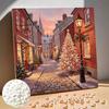 DlY Mini Framed Pearl Painting Kit Beads Canvas Home Decor Painting Christmas Street Scene Winter Holiday Festive Decoration