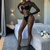 Sexy lingerie long-sleeved one-piece mesh socks mesh clothes closed crotch perspective