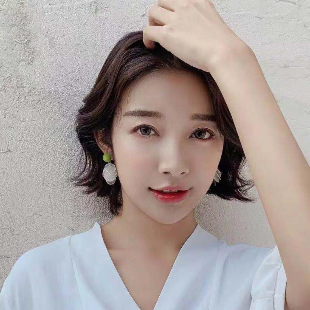 Silver Needle Earrings Women's Summer Stud Earrings Niche Design Earrings High-end Green Earrings