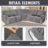 Winter 5-person L-shaped Chaise Lounge Sofa Cover Velvet Solid Color All-inclusive Sofa Cover First Class Cover All-inclusive Elastic