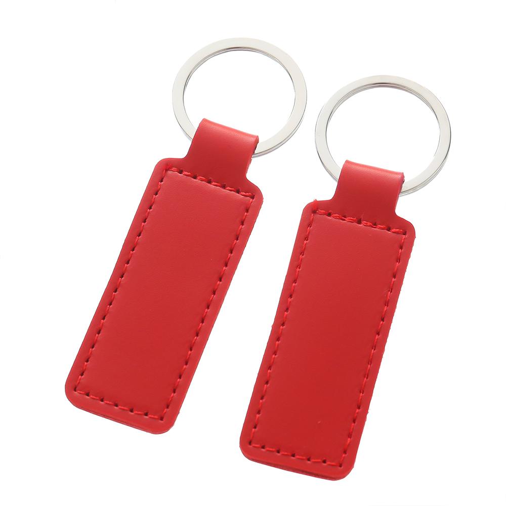Short Doublesided PU Leather Keychain Car Thread Gift Metal Pendant Waist Strap Key Chain Keyholder for Key Chain Supplies