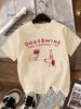 Fashion New Unisexs Round Neck Design Trendy Personality Cartoon Dog Pattern Letter Printing Daily Leisure Comfortable Tshirt