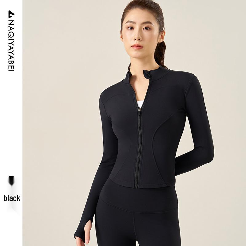 

Женская спортивная куртка приталенного кроя на флисовой подкладке с воротником-стойкой для йоги и бега - Осень/Зима 2024 XL