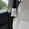 Plush West Highland Rabbit Car Seatbelt Shoulder Pad, Cute and Comfortable for All Seasons, Anti-Strangling Safety Strap Decoration for Car Interior
