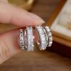 Sparkling Cubic Zirconia Crystal Stud Earrings For Women Gold Plated Brass Hypoallergenic Earrings Party Wedding Luxury Jewelry