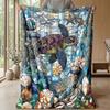 Ocean Life Mosaic 1 Theme blanket Lightweight Warm Flannel Blanket Decorative Throw Blanket for Home Decoration