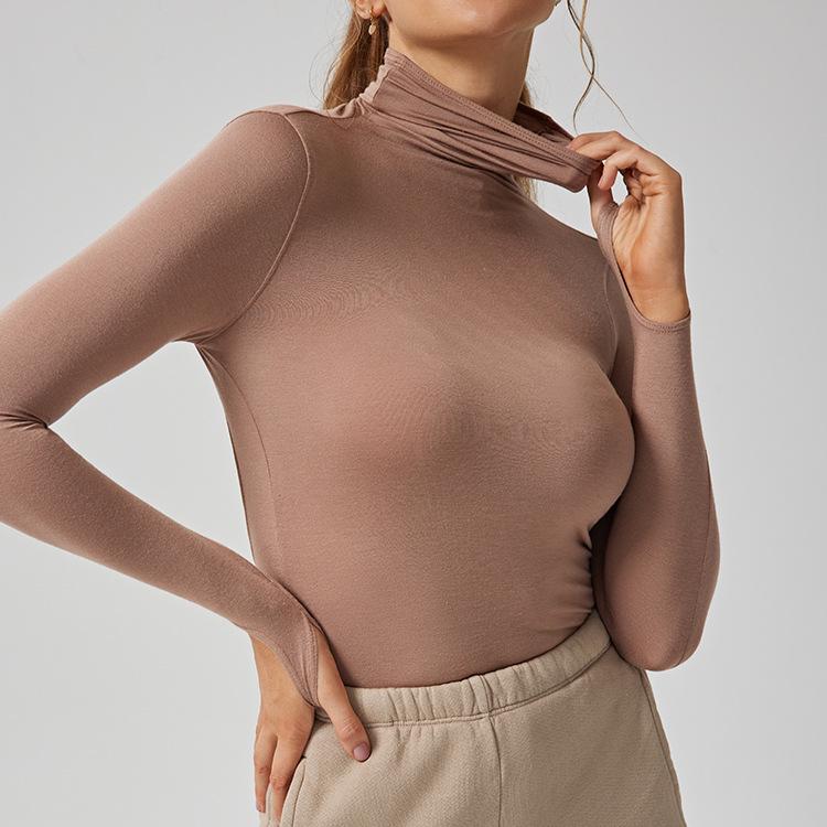 

Женский костюм для йоги с открытой спиной, с длинным рукавом и воротником-стойкой - Облегающий, эластичный крой XS/S