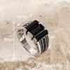 Vintage Pattern Black Face Zircon Ring Fashion Personality Trend Matching Alloy Hand  for Men
