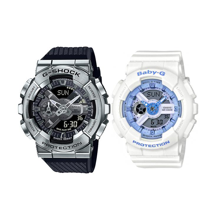 

CASIO Unisex Pair Table Series Black Watch GM-110-1A+BA-110BE-7AER