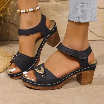 Women's Wide Width Platform Sandals, Single Buckle Wedge Heels, Wholesale Summer Slides for Women