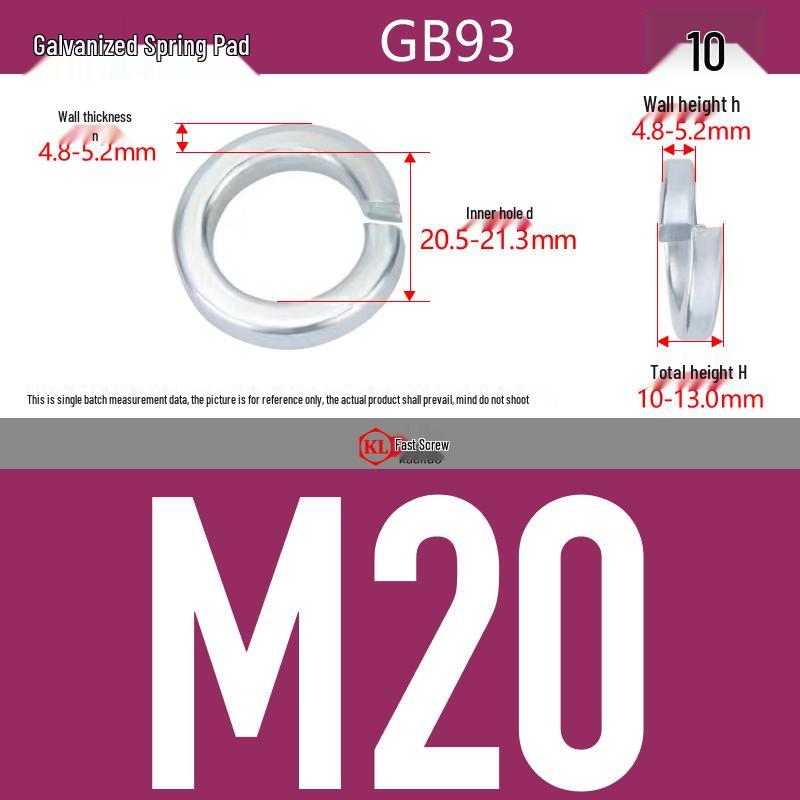 Galvanized Hex Nuts, Flat Washers, Spring Washers in M2-M48, Blue and White Zinc Coated