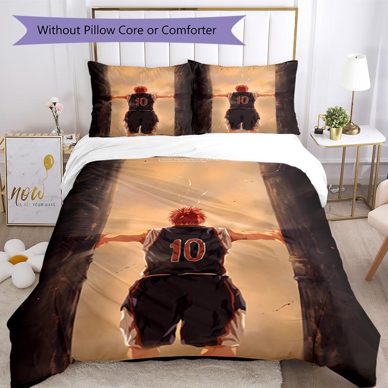 Set di biancheria da letto con 3 pezzi a tema Kuroko's Basketball2, set copripiumino include copripiumino e federe, perfetto per la decorazione della camera da letto in ogni stagione e come regalo