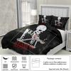 3-piece set, skull staying alive pattern printed duvet set, queen, king, double bed, party  funny and creative bedding set
