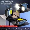 Portable Mini LED Torches, COB Keychain Work Light, 90° Foldable Lamp, IPX5 Waterproof Rechargeable Flashlight with Magnet Base