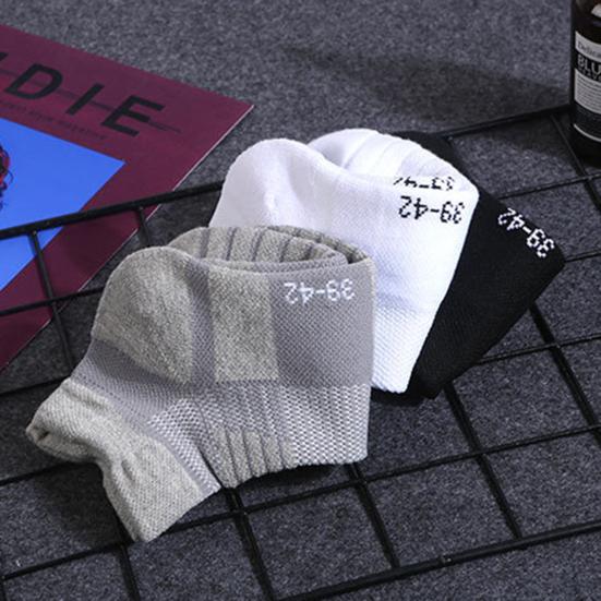 Socks Solid Color Thickening Men Running Football Basketball Short Socks for Sports