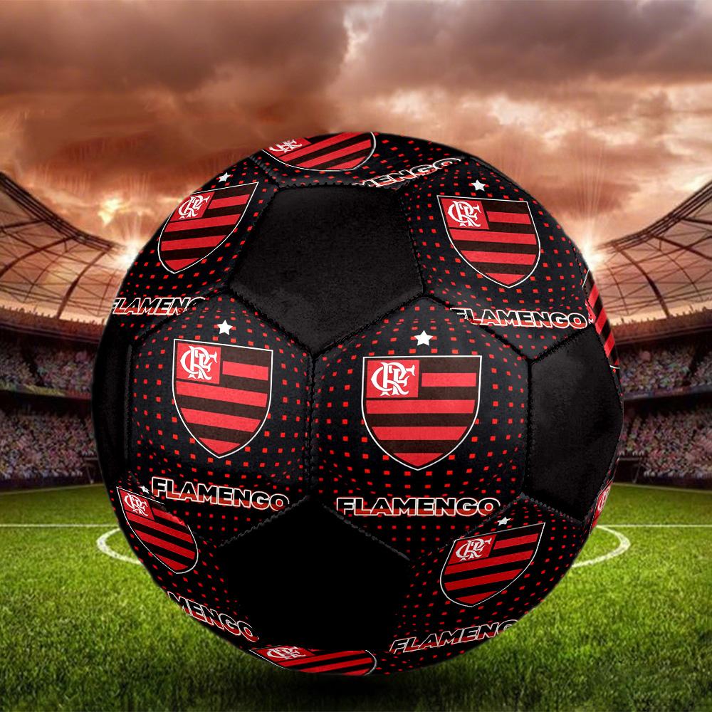 Flamengo Indoor Soccer Ball Colorful All Ages Size 5 Machine Stitched PVC Competition Ready Durable High-Bounce