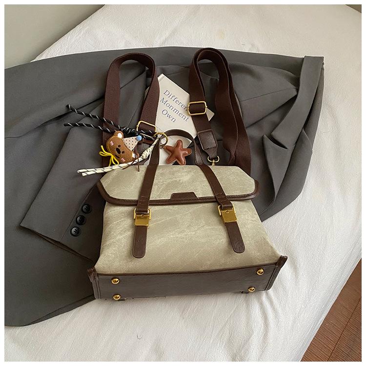 Large Capacity Bag Women's Autumn New Retro Matte Handbag Commuter Bag Single Shoulder Crossbody Double Shoulder Women's Bag