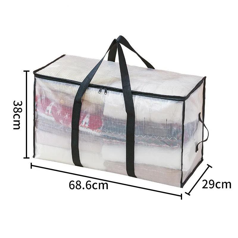 

1PC Transparent storage bag, cotton quilt, clothing moving bag, large capacity waterproof and moisture-proof quilt organizing ba