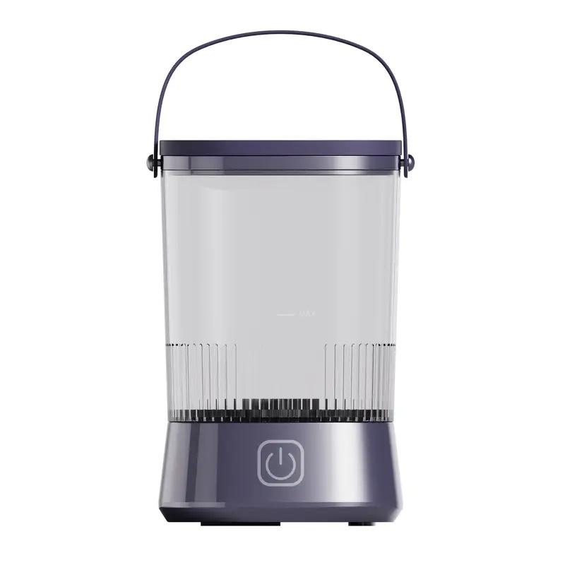 Portable Electric Makeup Brush Cleaner Bucket Type Lazy Person s Cleaning Tool Beauty Health Care Cosmetic Brush Washer фиолетовый