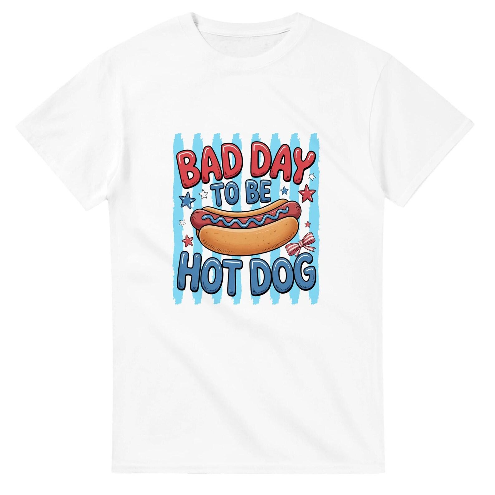 4th of July Hot Dog T shirt | Unisex Heavyweight Cotton Tee S