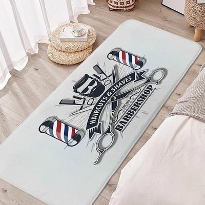 Bathroom Rug Barber Shop Bedroom Carpets Living Room Washable Non-slip Kitchen Mats Flannel Soft Doormat Entrance Door