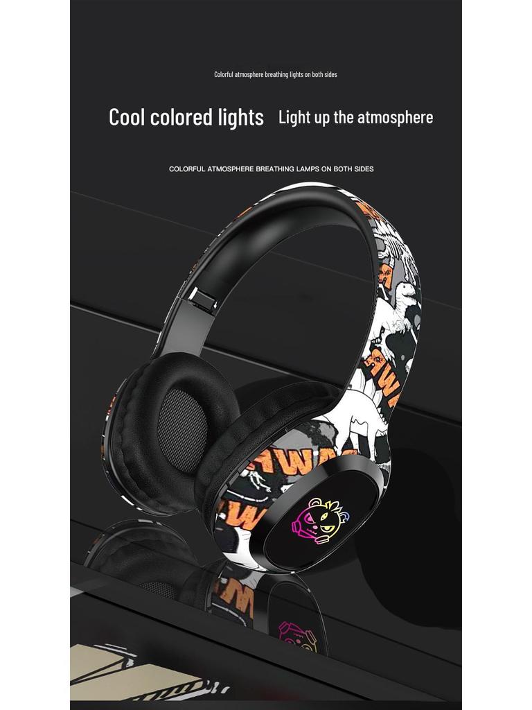 Graffiti P95 LED Head-mounted Bluetooth Earphones with Long Battery Life - True Wireless for Sports and Music