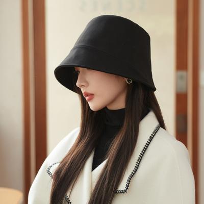 Spring and Autumn Hat Female Simple Solid Color Versatile Bucket Hat Shows a Small Face Plain Temperament Basin Hat Thin