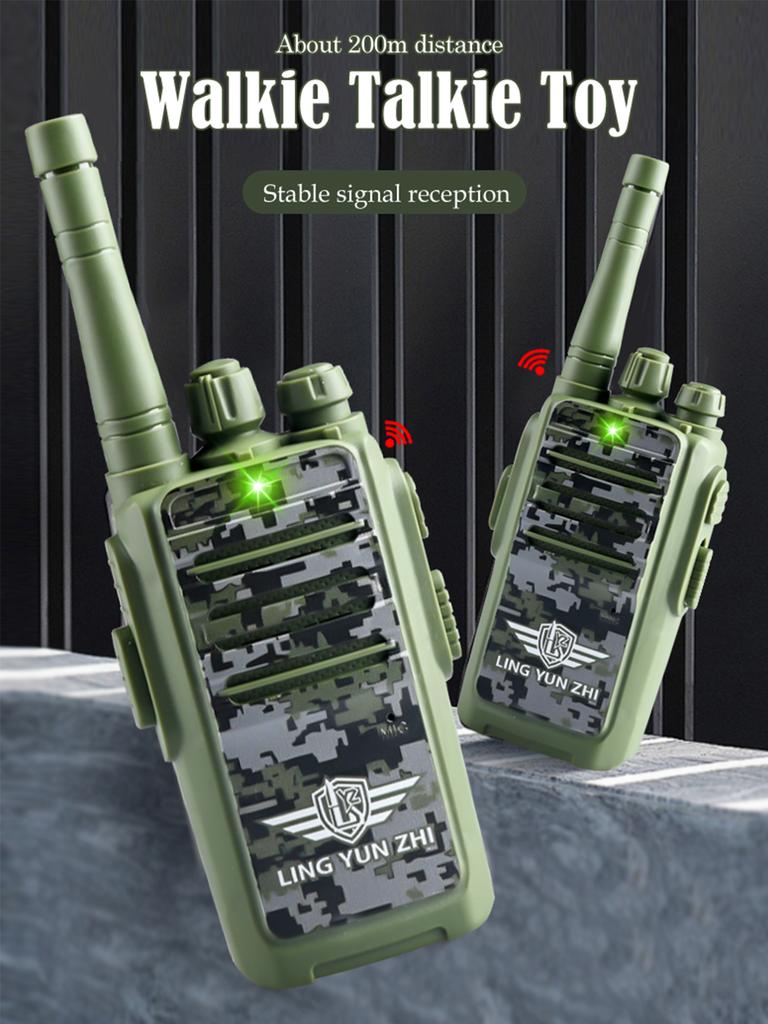 2Pcs Electronic Long Range Walkie Talkie Toys, Intercom Mini Interphone Digital Sound Communication Game Indoor and Outdoor