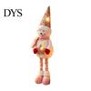 Retractable Long Leg Snowman Dolls Christmas Plush with Extendable Legs, Sequins Hat Holding Star Soft Decor Doll, Standing Legs Xmas Decoration
