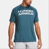 Under Armour Velocity Letter Logo Print Breathable Quick-Dry Crew Neck Pullover Short Sleeve T-Shirt Men Tops Dark-Blue 1377142-414