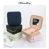 In Stock Engagement Gift Set: Multi-Functional Jewelry Box with Mirror, Ring Holder, and Leather Necklace Compartment.