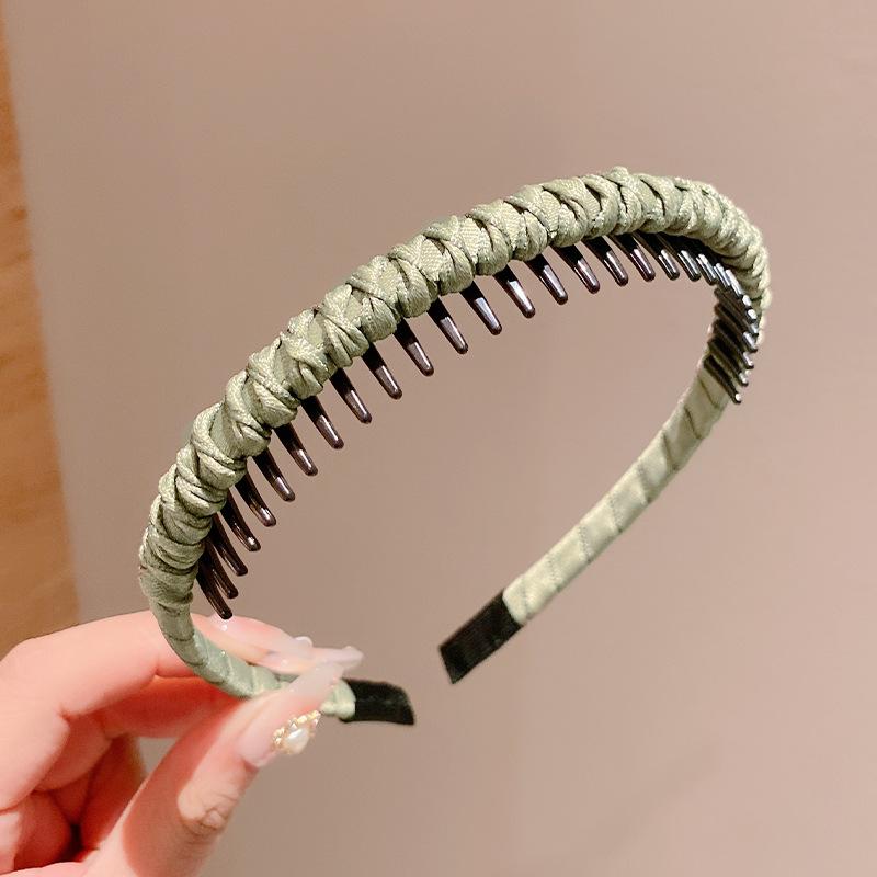 Cute Candy Colors Wrap Cloth Teeth Hairbands For Girls Sweet Hair Ornament Non-slip Headband Hair Band Fashion Hair Accessories