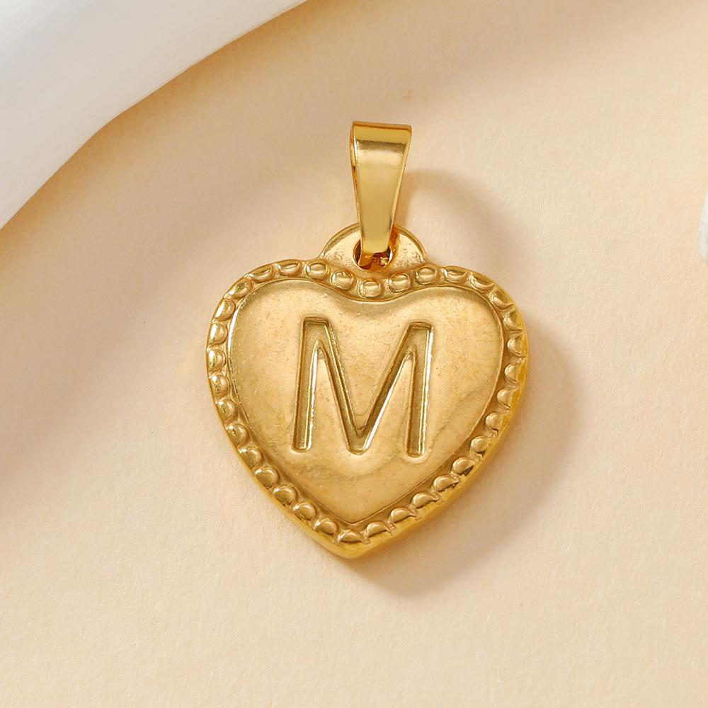 316L Stainless Steel Initial Necklace Letter Heart Pendant Chain For Women Jewelry Accessories