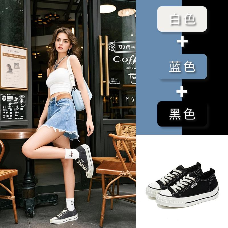 Mango Kopf Canvas Schuhe Frühling lässig einzelne Schuhe flachsohlige vielseitige kleine weiße Schuhe Plateau Sport Board Schuhe Frauen