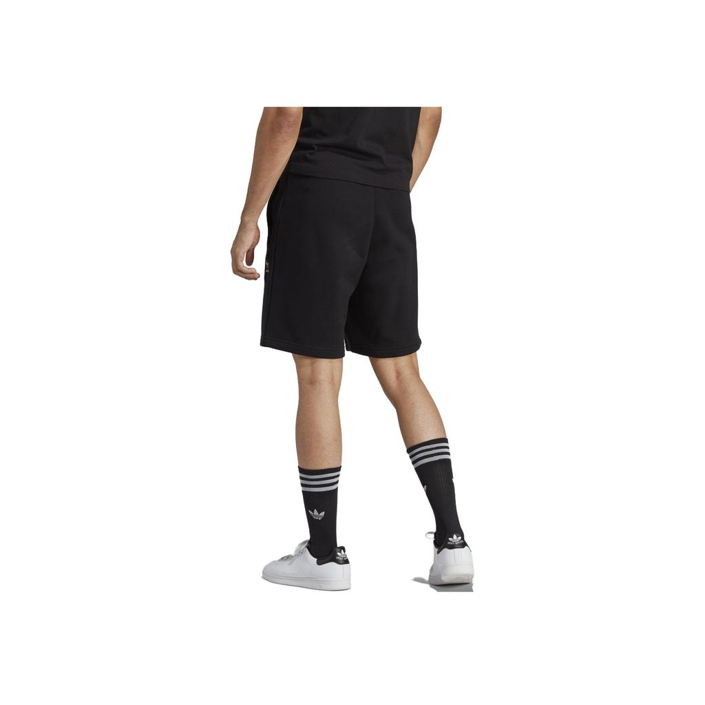 Adidas Originals Pure Color Badge Embroidered Elastic Waist Sports Shorts Men Shorts Black IA4901