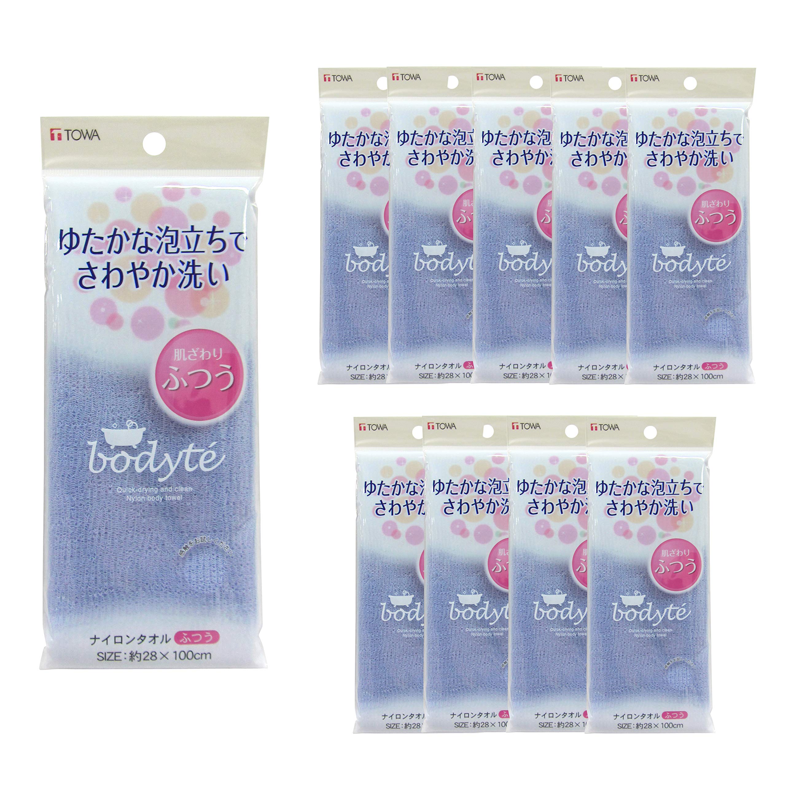 

Towa Sangyo Body Towel Blue 10 Pieces BO Nylon Regular 10 Piece Set