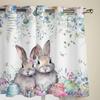 Easter Bunny Eggs Spring Flowers Window Curtains for Living Room Bedroom Curtain Modern Kitchen Blinds Drapes Curtains