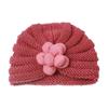 New autumn and winter baby fetal hat, children's three-dimensional flower warm hat, cute baby knitted hat
