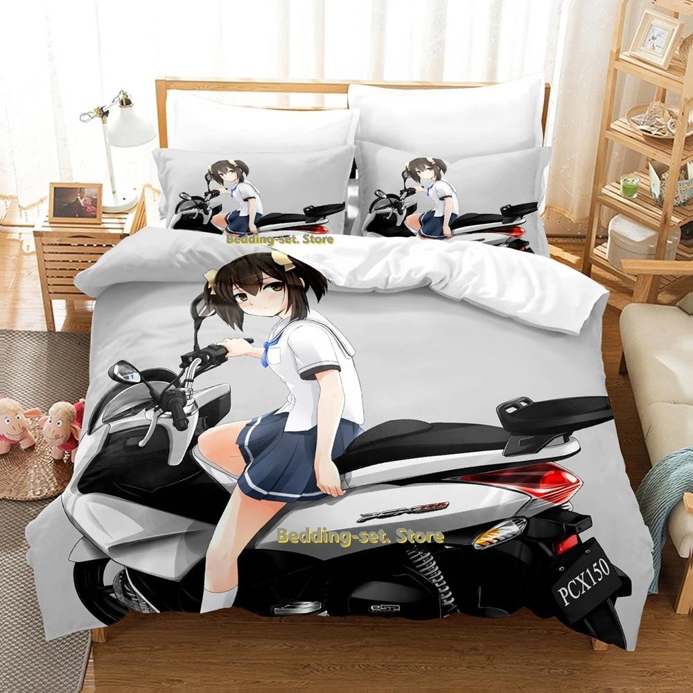 Bakuon!! Bedding Set Single Twin Full Queen King Size Bed Set Adult Kid Bedroom Duvetcover Sets Print Anime Bed Sheet Set