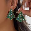 Crystal Christmas Tree Earrings Colorful Crystal Xmas Studs Rhinestone Drop Ear  Fashion Women